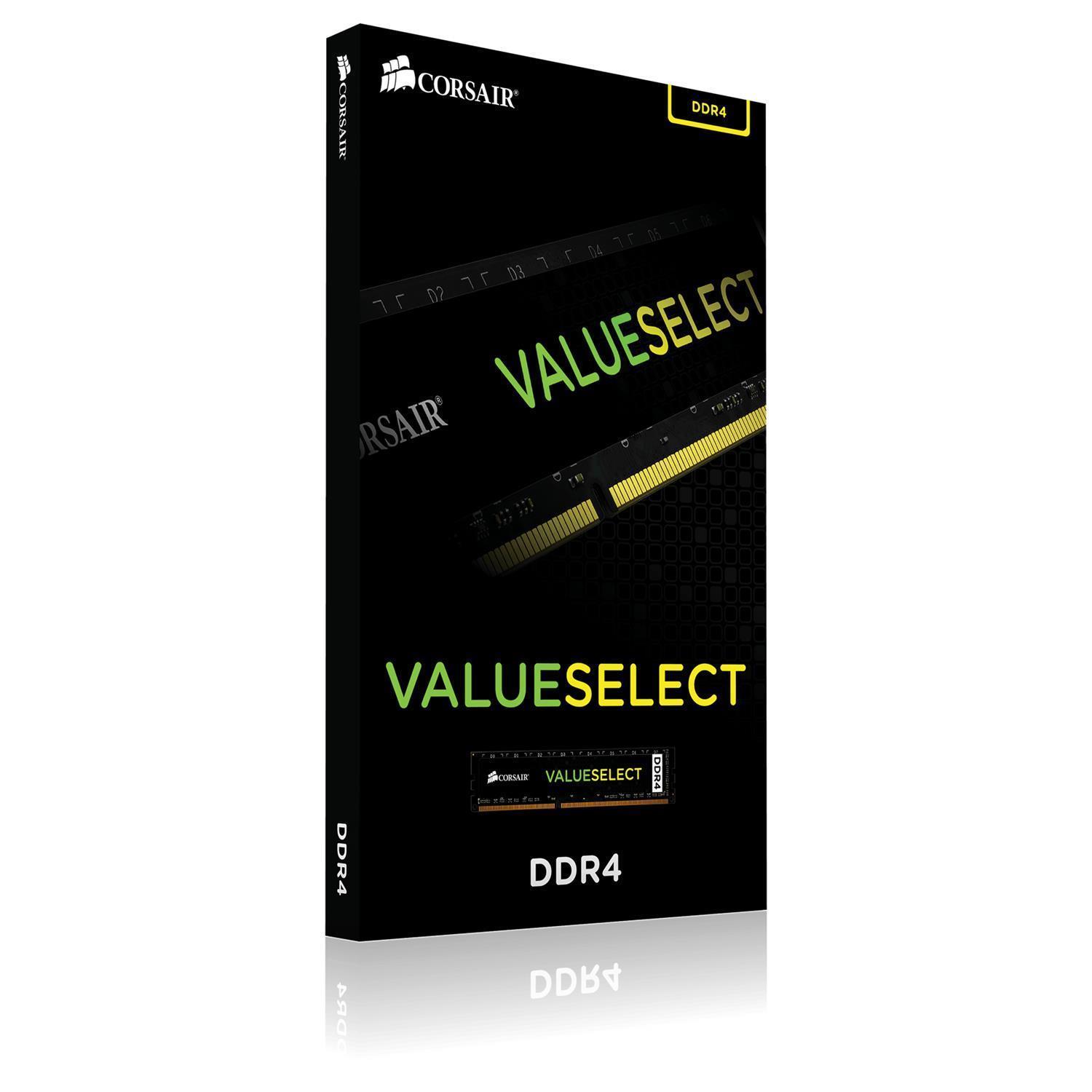 Zweites Bild vonCorsair ValueSelect 8 GB, DDR4, 2666 MHz, 8 GB, 1 x 8 GB, DDR4, 2666 MHz, 288-pin DIMM, Schwarz