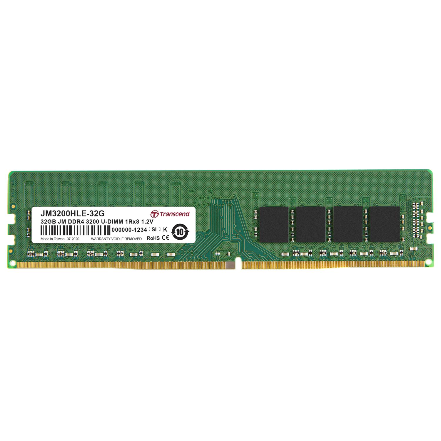 Zweites Bild vonTranscend JetRam JM3200HLE-32G, 32 GB, 1 x 32 GB, DDR4, 3200 MHz, 288-pin DIMM