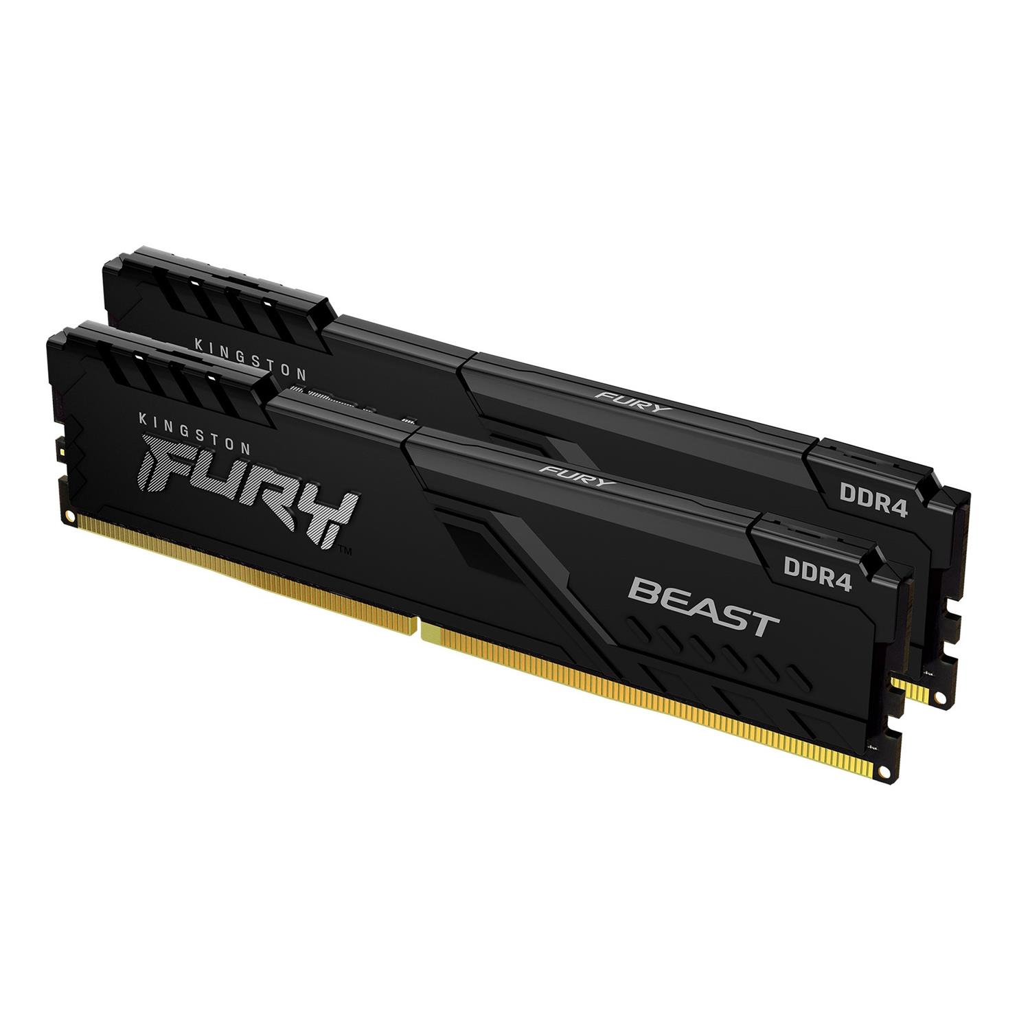 Kingston FURY Beast 16GB 3600MT/s DDR4 CL17 DIMM (2er-Kit) Black, 16 GB, 2 x 8 GB, DDR4, 288-pin DIMM