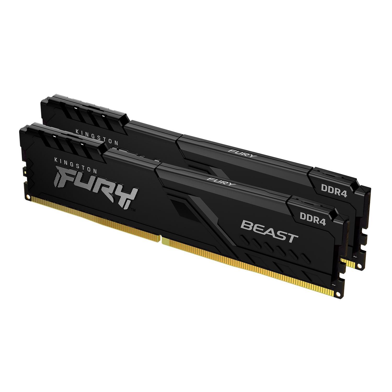Kingston FURY Beast 64GB 3600MT/s DDR4 CL18 DIMM (2er-Kit) Black, 64 GB, 2 x 32 GB, DDR4, 288-pin DIMM