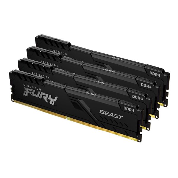 Kingston FURY Beast 128GB 3200MT/s DDR4 CL16 DIMM (4er-Kit) Black, 128 GB, 4 x 32 GB, DDR4, 288-pin DIMM