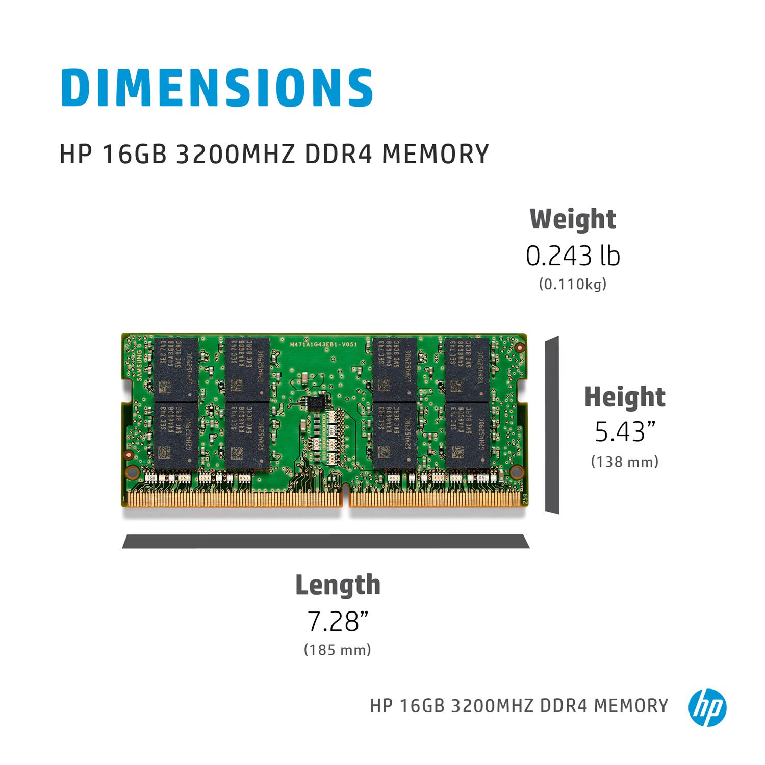 Zweites Bild vonHP 286H8AA, 8 GB, 1 x 8 GB, DDR4, 3200 MHz, 260-pin SO-DIMM