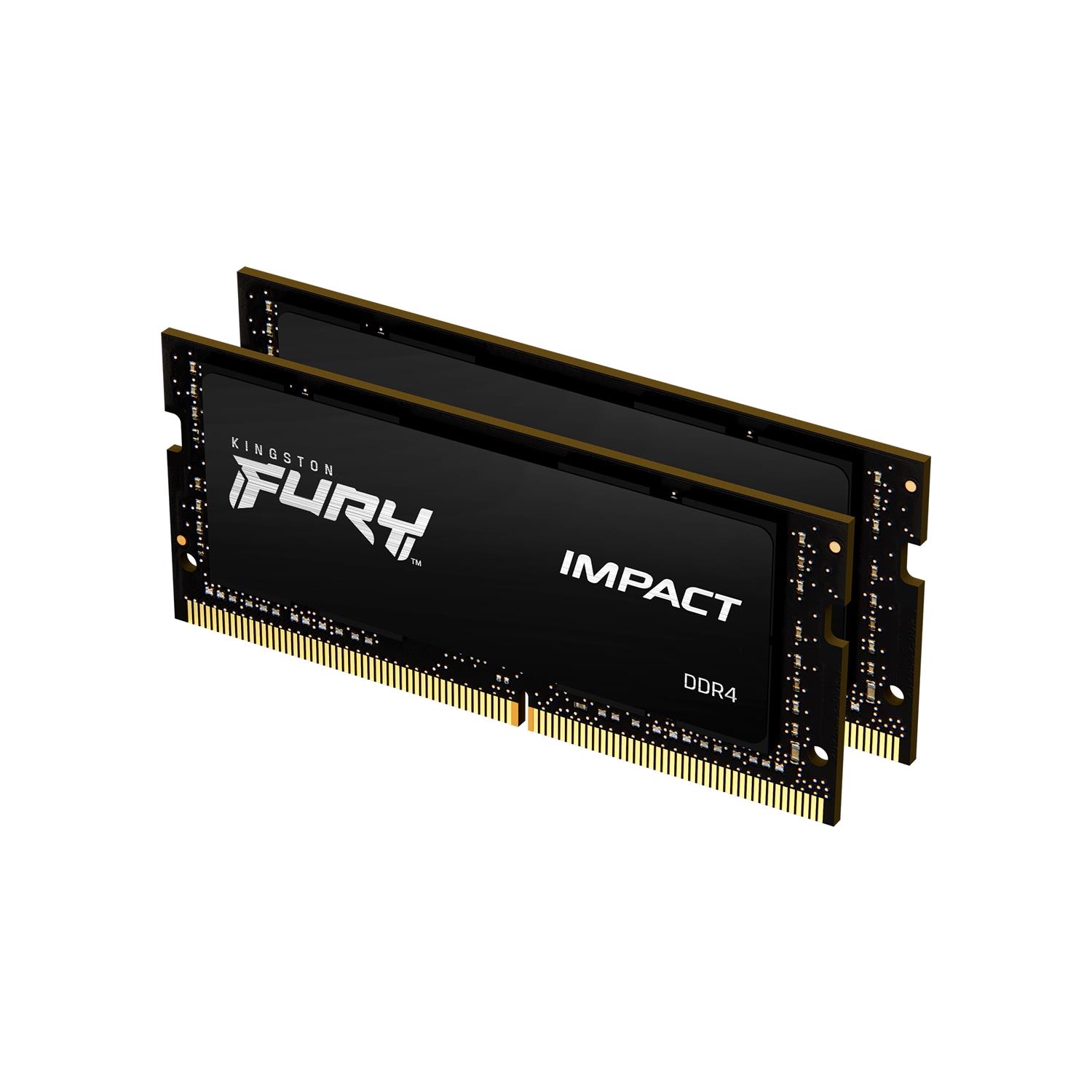 Kingston FURY 64GB 3200MT/s DDR4 CL20 SODIMM (Kit of 2) Impact, 64 GB, 2 x 32 GB, DDR4, 260-pin SO-DIMM