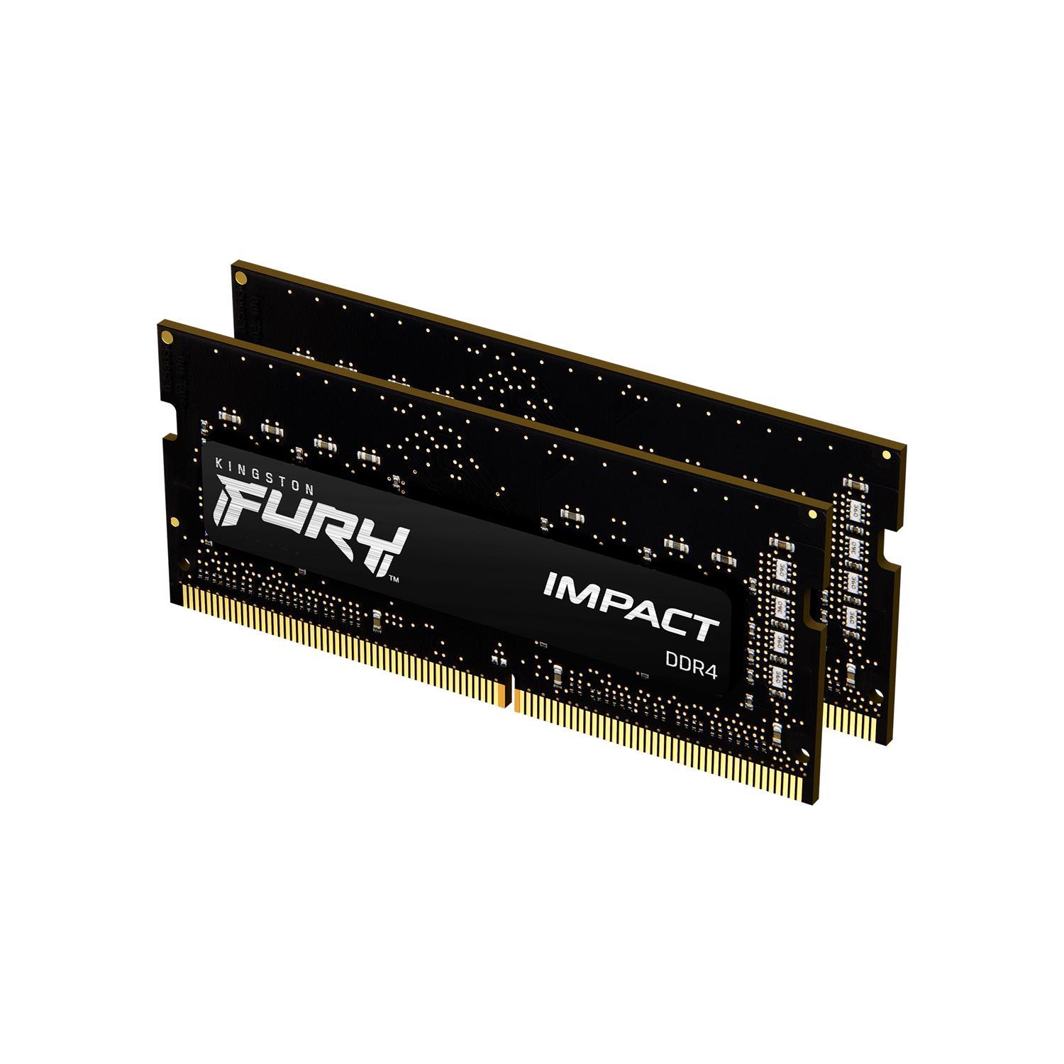 Kingston FURY 32GB 3200MT/s DDR4 CL20 SODIMM (Kit of 2) Impact, 32 GB, 2 x 16 GB, DDR4, 260-pin SO-DIMM