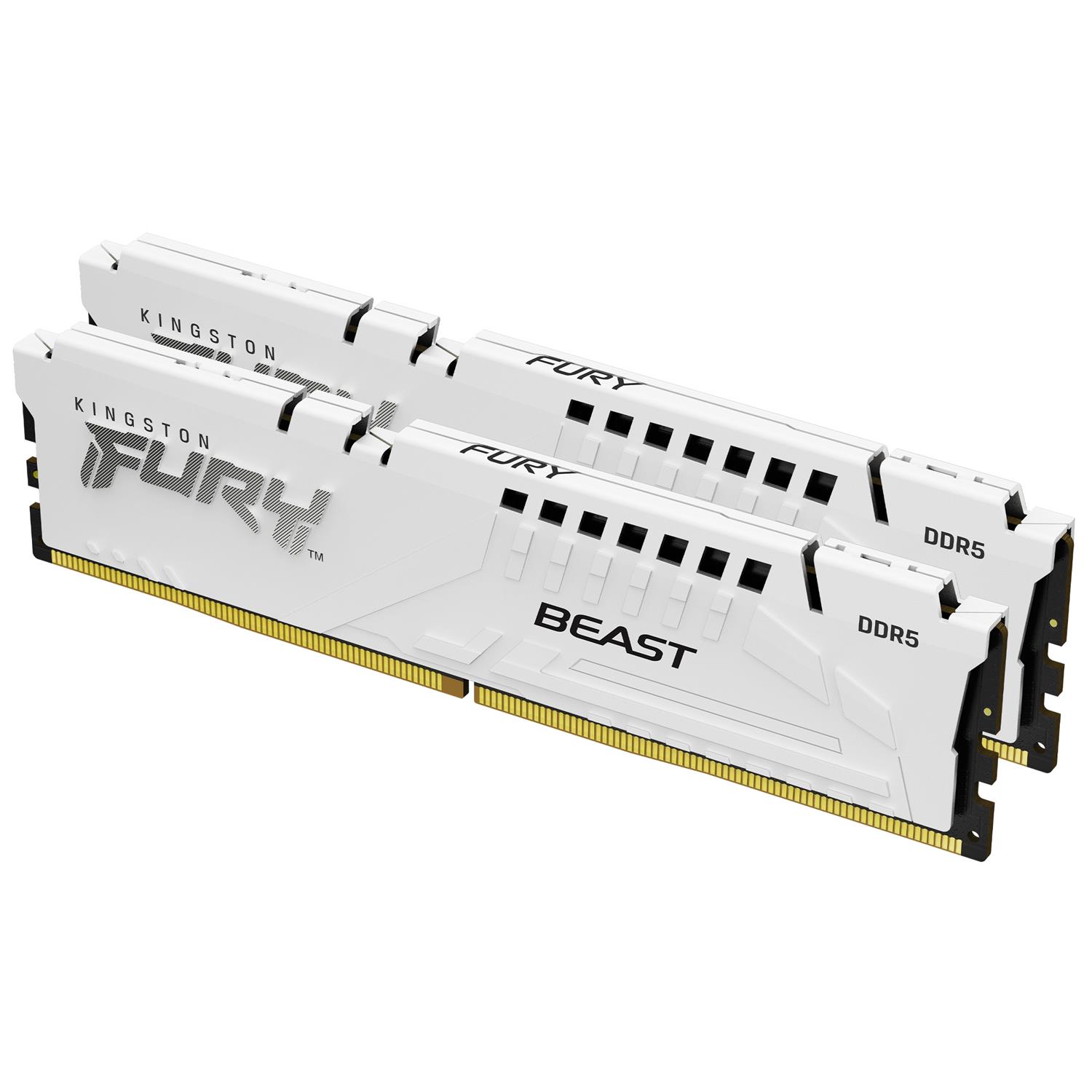 Kingston FURY Beast 32GB 6000MT/s DDR5 CL36 DIMM (Kit of 2) White EXPO, 32 GB, 2 x 16 GB, DDR5, 288-pin DIMM, Weiß