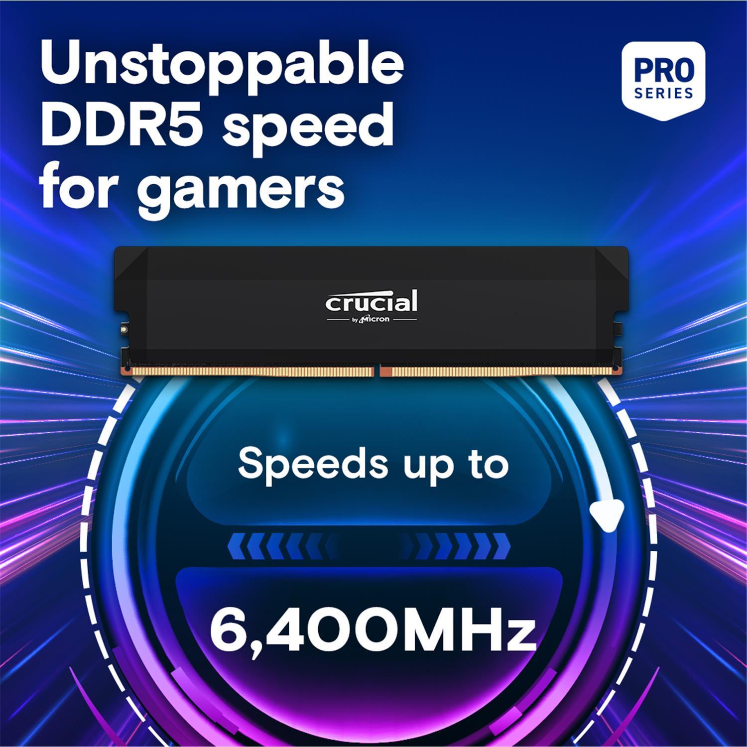 Zweites Bild vonCrucial Pro CP2K32G60C40U5B, 64 GB, 2 x 32 GB, DDR5, 6000 MHz, 288-pin DIMM