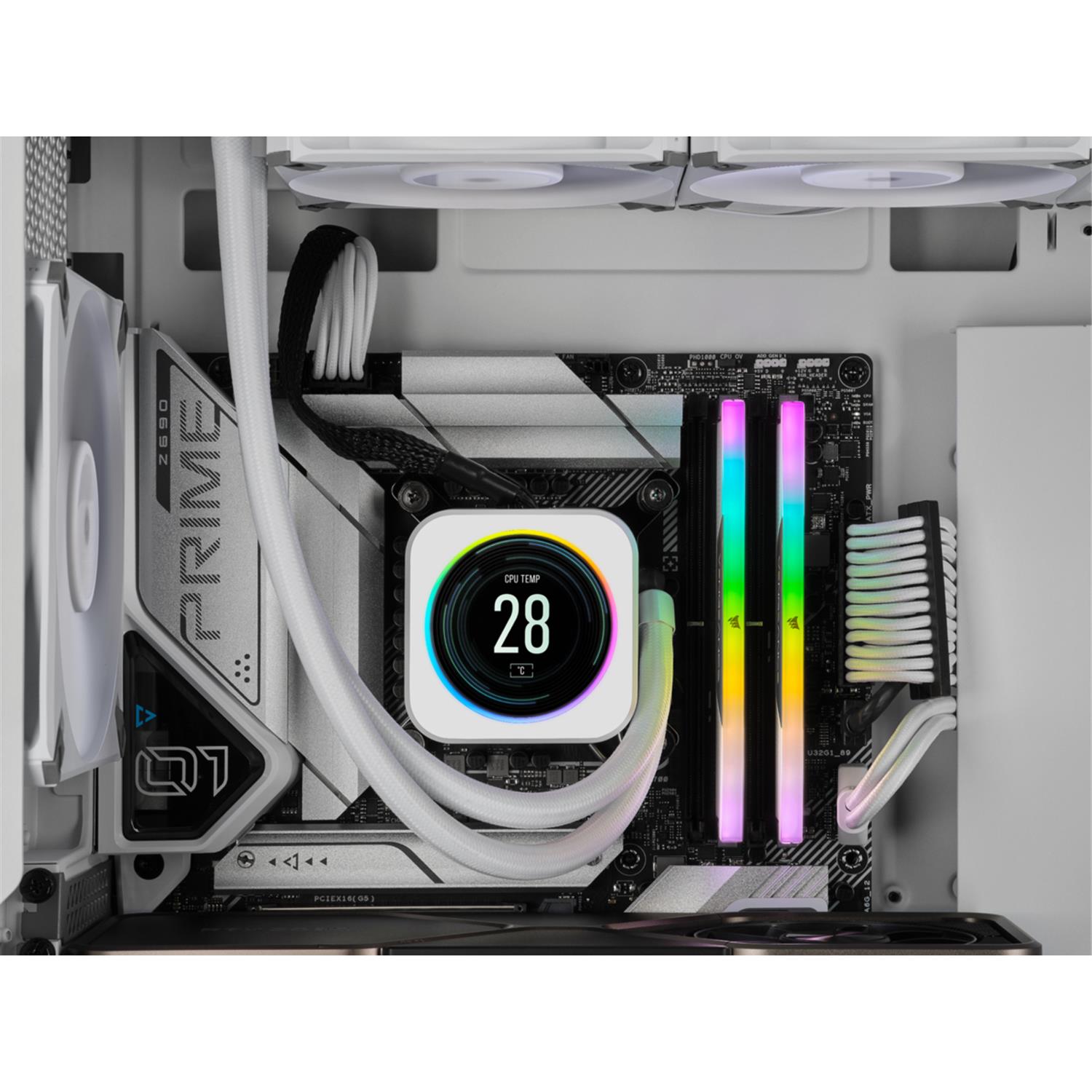 Zweites Bild vonCorsair Vengeance RGB CMH32GX5M2B6000C40W, 32 GB, 2 x 16 GB, DDR5, 6000 MHz, 288-pin DIMM