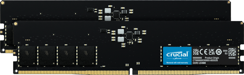 Crucial CT2K32G56C46U5, 64 GB, 2 x 32 GB, DDR5, 5600 MHz