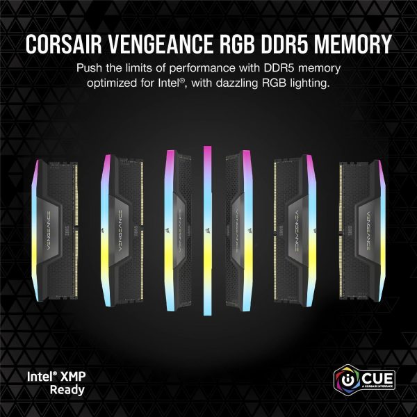 Zweites Bild vonCorsair Vengeance RGB CMH16GX5M1B5600C40, 16 GB, 1 x 16 GB, DDR5, 5600 MHz, 288-pin DIMM