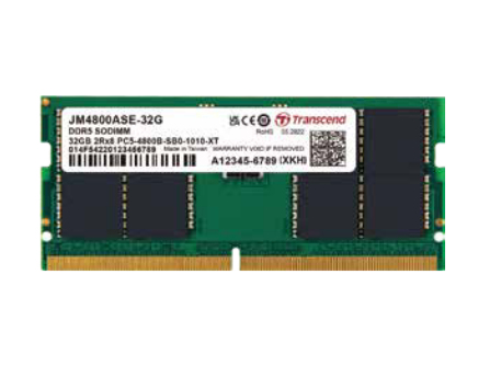Transcend JetRam JM4800ASE-16G, 16 GB, 1 x 16 GB, DDR5, 4800 MHz, 262-pin SO-DIMM
