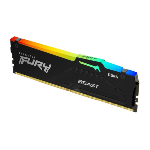 Kingston FURY Beast 8GB 6000MT/s DDR5 CL30 DIMM RGB EXPO, 8 GB, 1 x 8 GB, DDR5, 288-pin DIMM, Schwarz