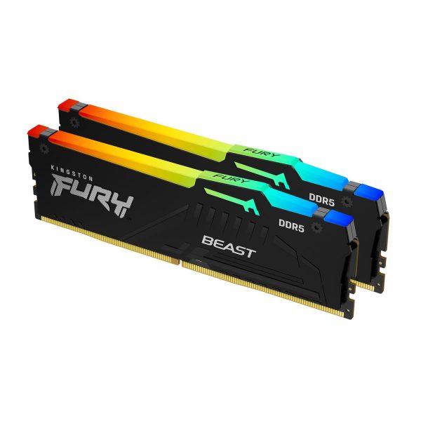Kingston FURY Beast 16 GB 5200 MT/s DDR5 CL40 DIMM (2er-Kit) RGB, 16 GB, 2 x 8 GB, DDR5, 288-pin DIMM