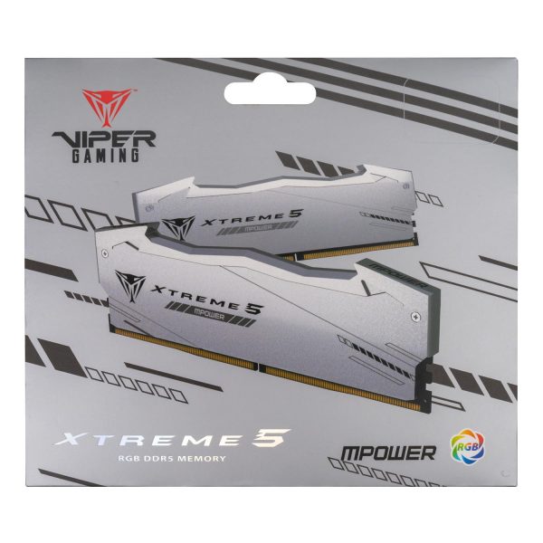 Zweites Bild vonPATRIOT Memory Viper Xtreme 5 RGB, 48 GB, 2 x 24 GB, DDR5, 288-pin DIMM, Silber