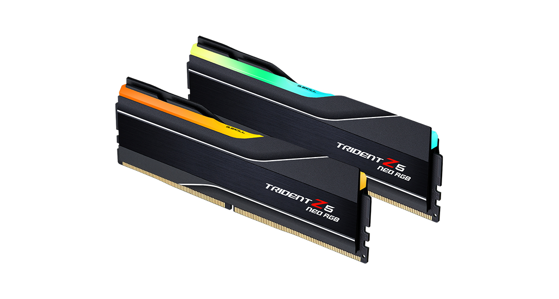Zweites Bild vonG.Skill Trident Z5 Neo RGB F5-6000J3238F16GX2-TZ5NR, 32 GB, 2 x 16 GB, DDR5, 6000 MHz, 288-pin DIMM