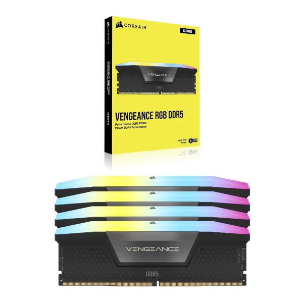 Zweites Bild vonCorsair Vengeance RGB CMH128GX5M4B5600C40, 128 GB, 4 x 32 GB, DDR5, 5600 MHz, 288-pin DIMM