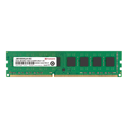 Transcend JetRam JM1600KLU-2G, 2 GB, 2 x 8 GB, DDR3, 1600 MHz, 288-pin DIMM