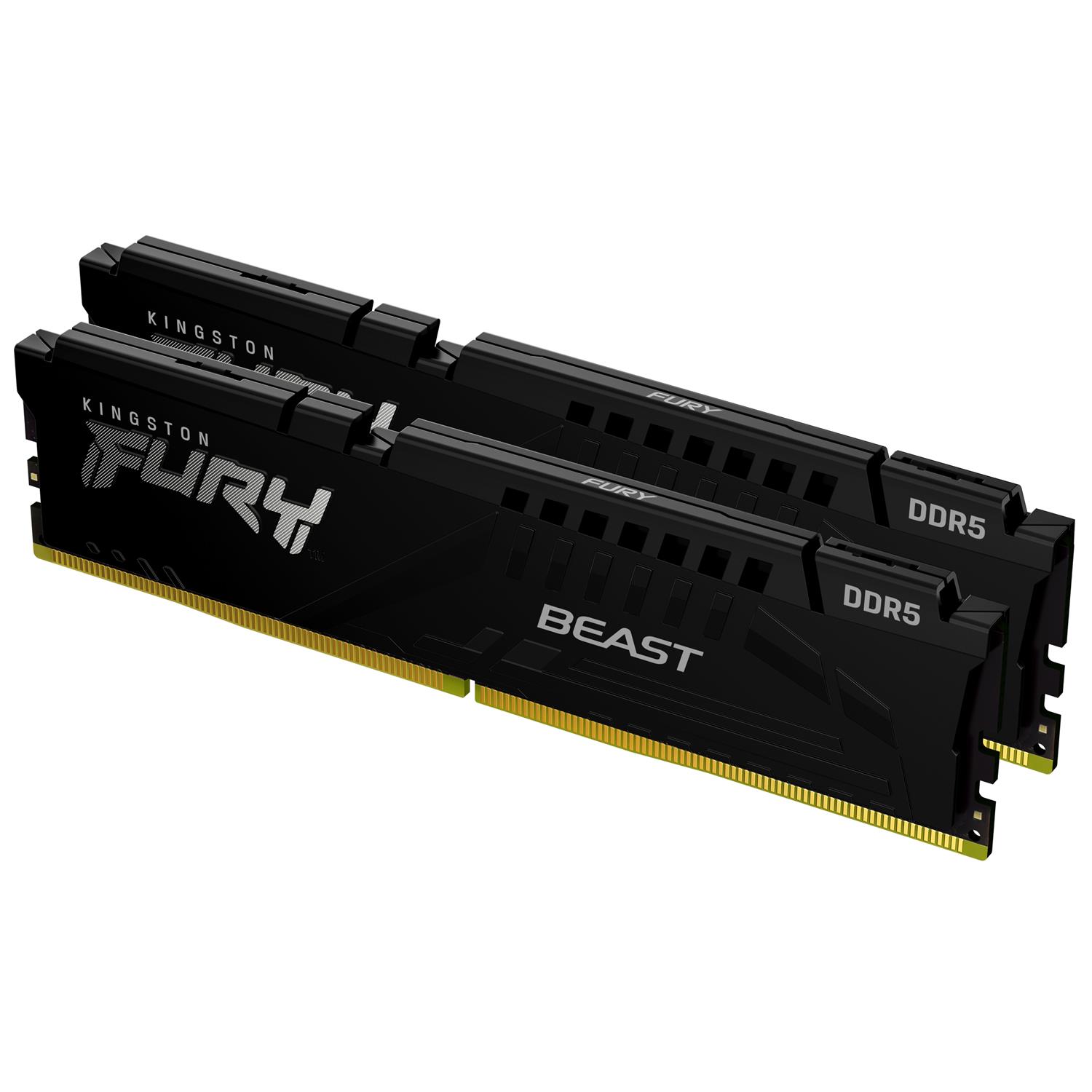Kingston FURY Beast 16GB 5200MT/s DDR5 CL40 DIMM (2er-Kit) Black, 16 GB, 2 x 8 GB, DDR5, 288-pin DIMM