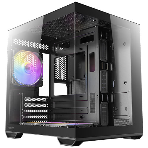 Antec 0-761345-10217-9, Mini Tower, PC, Schwarz, ITX, micro ATX, 1x 120 mm, 2x 120 mm