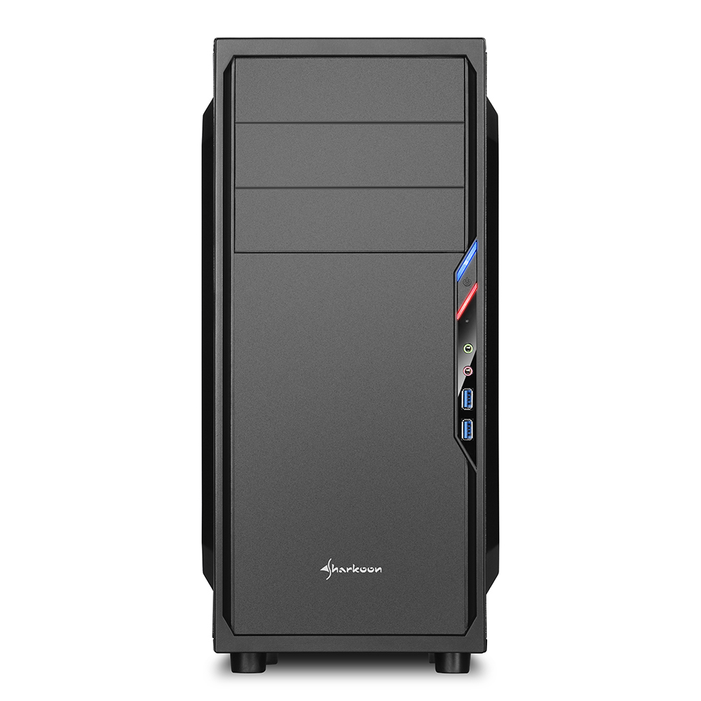 Zweites Bild vonSharkoon VS4-V, Midi Tower, PC, Schwarz, ATX, micro ATX, Mini-ITX, 16 cm, 38,5 cm