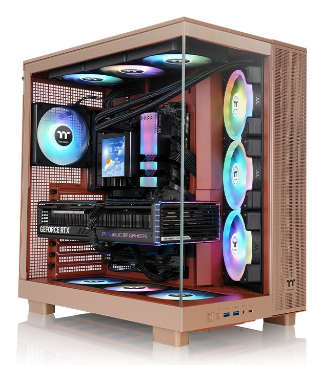 Thermaltake View 380 XL TG ARGB, Midi Tower, PC, Sand, ATX, micro ATX, Mini-ITX, SPCC, Gehärtetes Glas, Gaming