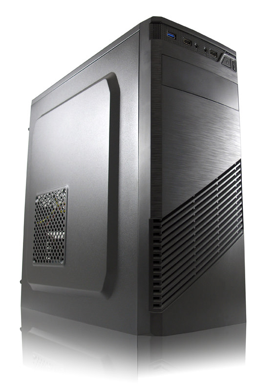 LC-Power 7037B, Midi Tower, PC, Schwarz, ATX, micro ATX, Mini-ITX, Metall, Kunststoff, 14,5 cm