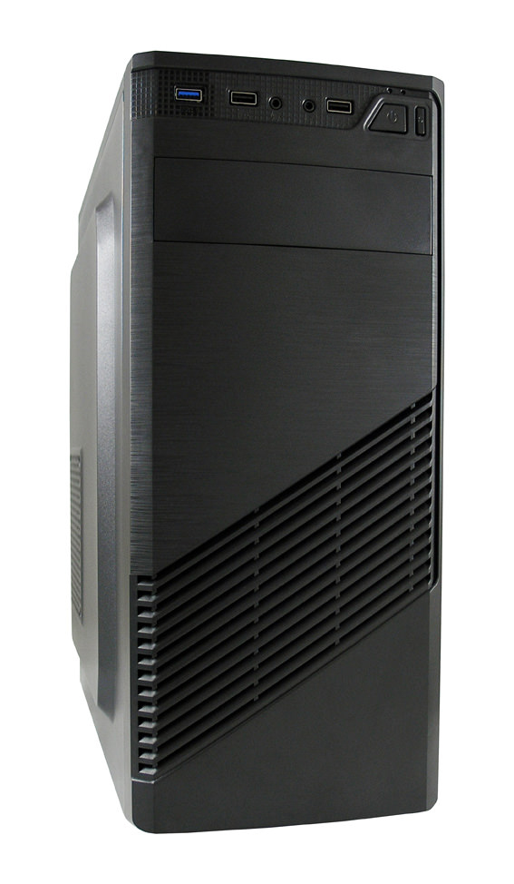 Zweites Bild vonLC-Power 7037B, Midi Tower, PC, Schwarz, ATX, micro ATX, Mini-ITX, Metall, Kunststoff, 14,5 cm
