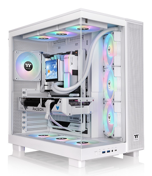 Thermaltake View 380 XL TG ARGB, Midi Tower, PC, Weiß, ATX, micro ATX, Mini-ITX, SPCC, Gehärtetes Glas, Gaming