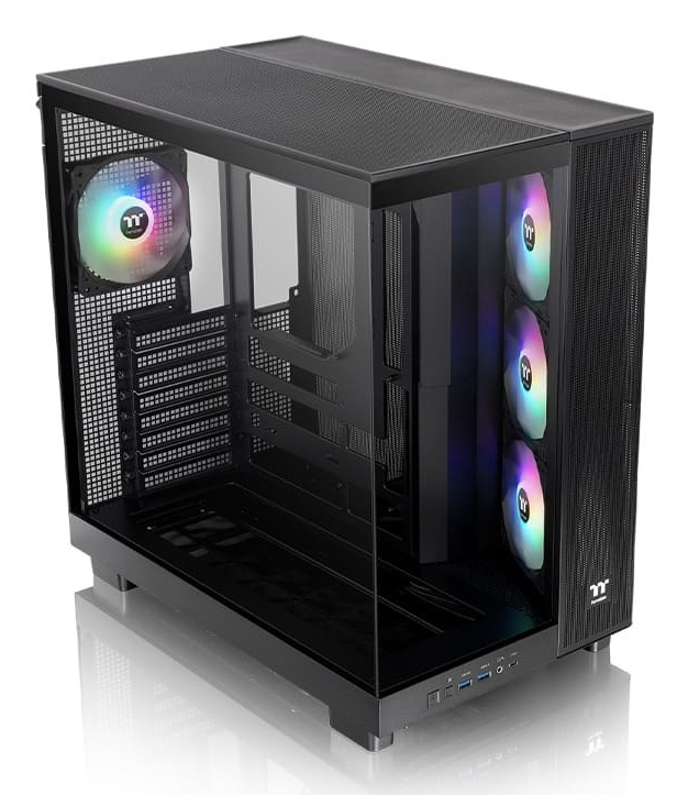 Zweites Bild vonThermaltake View 380 XL TG ARGB, Midi Tower, PC, Schwarz, ATX, micro ATX, Mini-ITX, SPCC, Gehärtetes Glas, Gaming