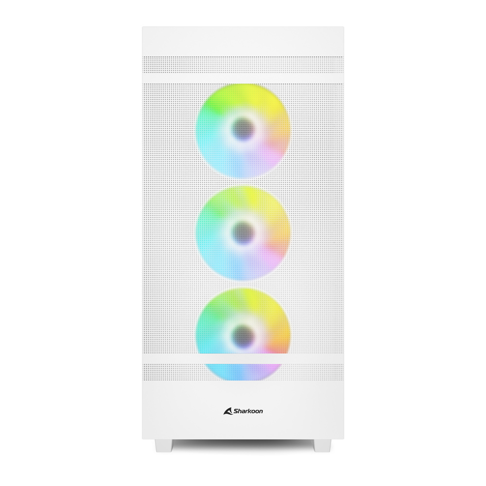 Zweites Bild vonSharkoon REBEL C50 RGB ATX, Full Tower, PC, Weiß, ATX, micro ATX, Mini-ITX, Metall, Gehärtetes Glas, Multi