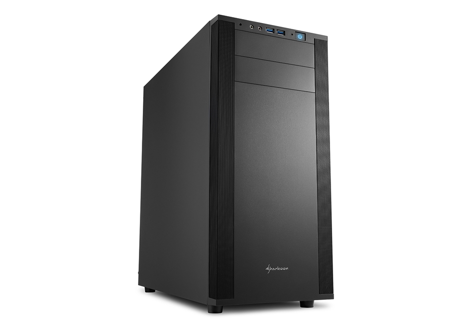 Sharkoon M25-V, Midi Tower, PC, Schwarz, ATX, micro ATX, Mini-ITX, Metall, 16,7 cm