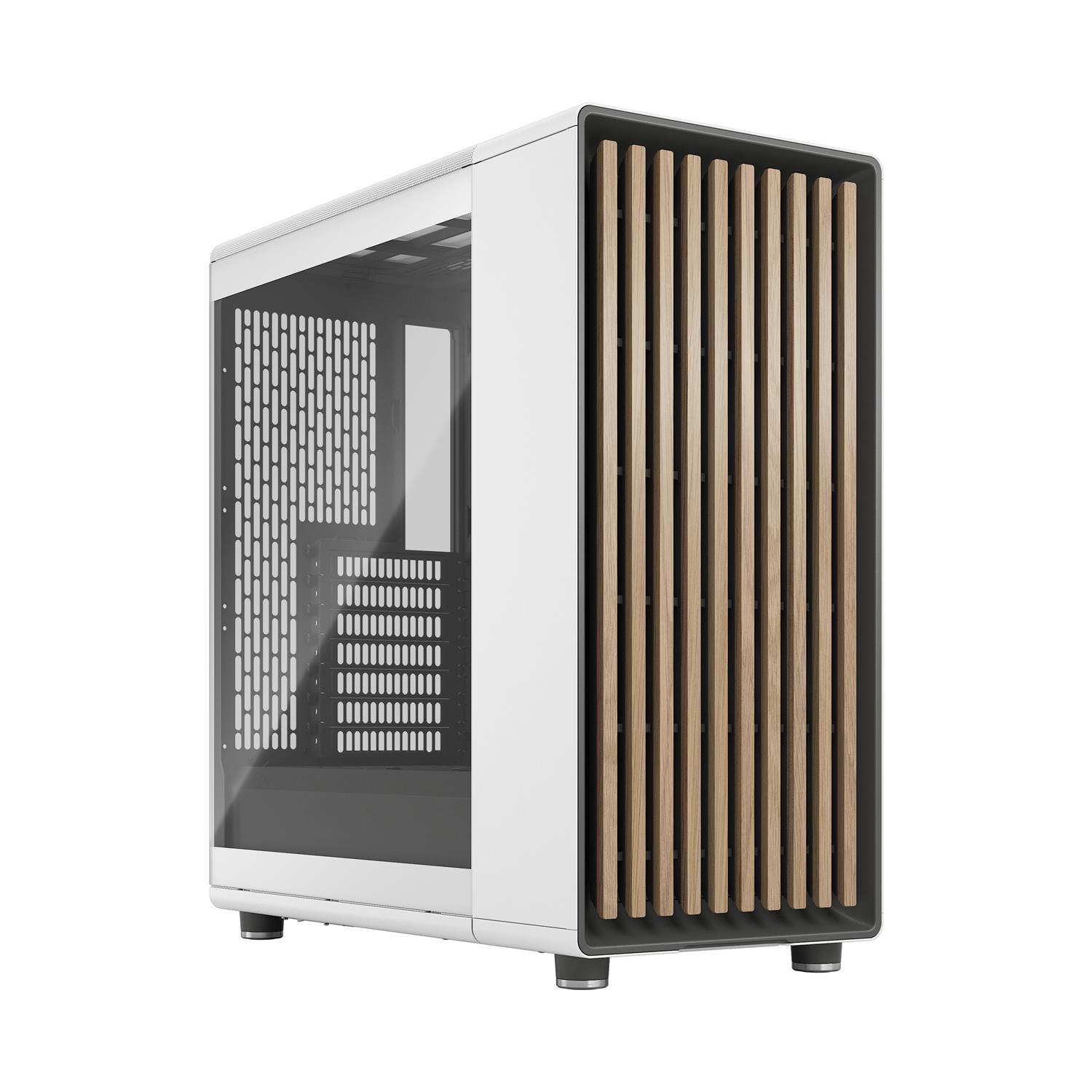 Fractal Design North , Midi Tower, PC, Weiß, ATX, micro ATX, Mini-ITX, Stahl, Gehärtetes Glas, 17 cm