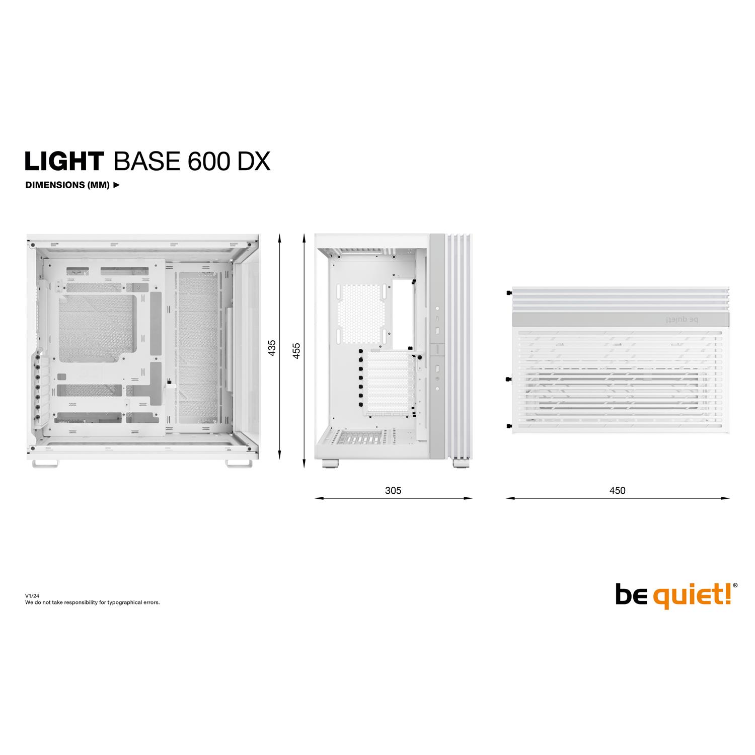 Zweites Bild vonBe Quiet! LIGHT BASE 600 DX White, Midi Tower, PC, Weiß, ATX, micro ATX, Mini-ATX, Acrylnitril-Butadien-Styrol (ABS), Glas, Stahl, Gaming