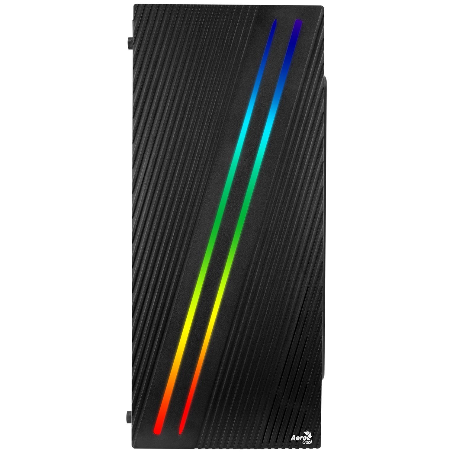 Zweites Bild vonAEROCOOL ADVANCED TECHNOLOGIES Aerocool Streak, Midi Tower, PC, Schwarz, ATX, micro ATX, Mini-ITX, Acrylnitril-Butadien-Styrol (ABS), SPCC, Multi
