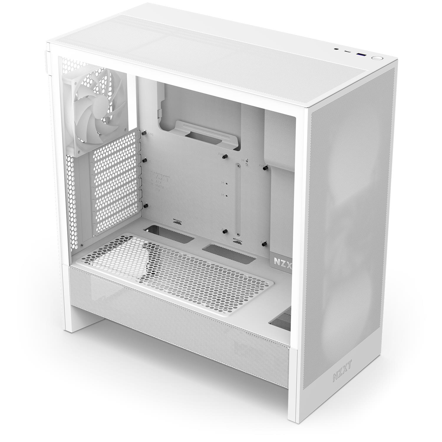 Zweites Bild vonNZXT H5 Flow, Midi Tower, PC, Weiß, ATX, EATX, micro ATX, Micro-ITX, Gaming, 17,5 cm