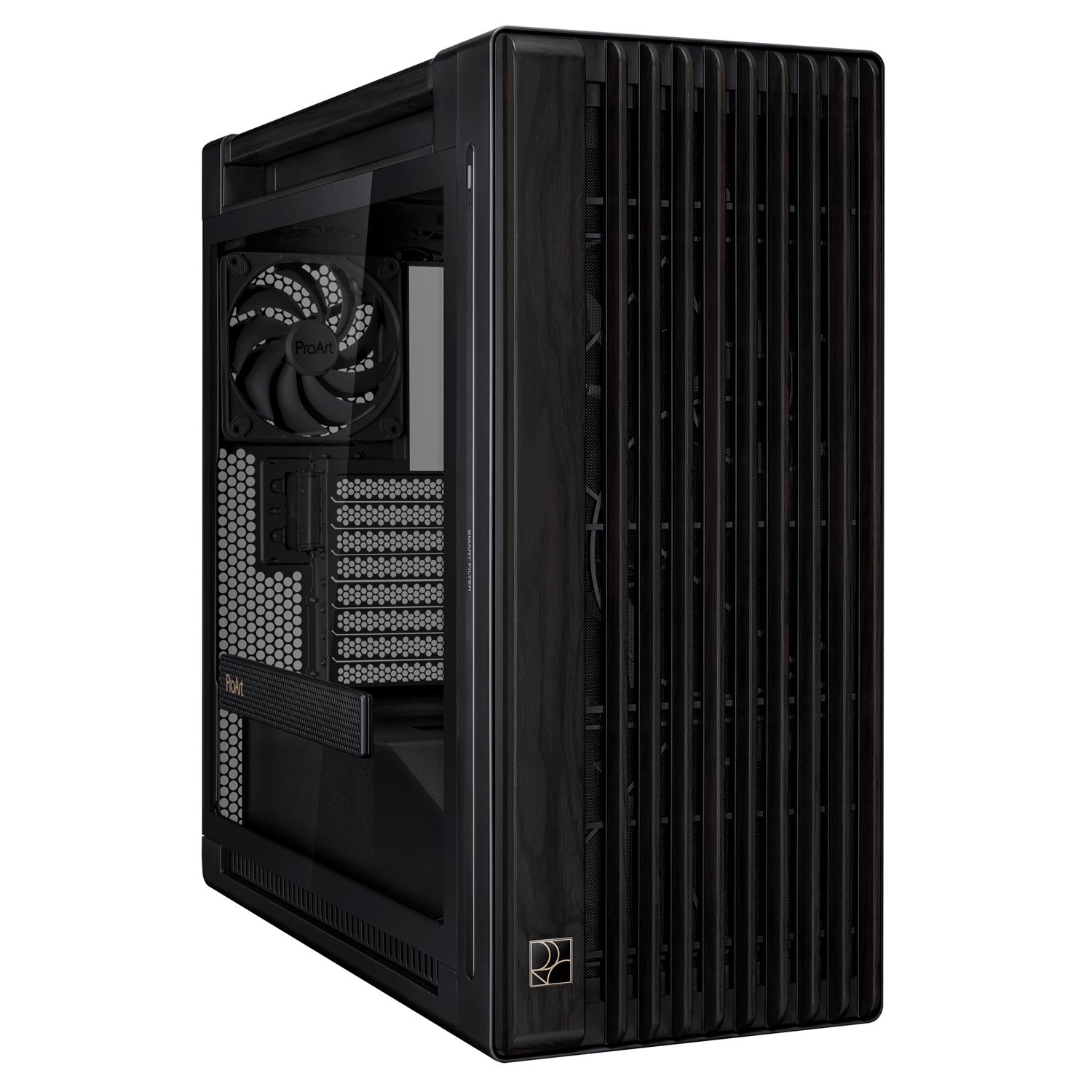 Zweites Bild vonASUS ProArt PA602 Wood Edition, Midi Tower, PC, Schwarz, ATX, DTX, EATX, micro ATX, Mini-DTX, Mini-ITX, Holz, 19 cm