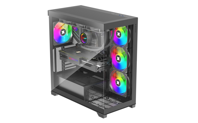 Xilence XG171, Midi Tower, PC, Schwarz, ATX, micro ATX, Mini-ITX, SPCC, Gaming