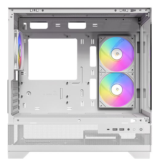 Zweites Bild vonAntec CX500m ARGB, Mini Tower, PC, Weiß, ITX, micro ATX, Glas, Stahl, 16,5 cm