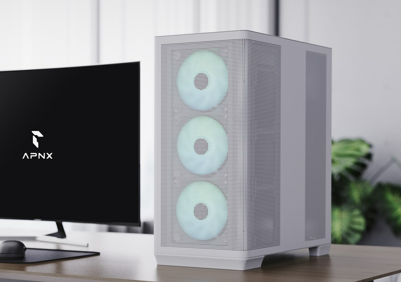 Zweites Bild vonAEROCOOL ADVANCED TECHNOLOGIES APNX APCM-CR01043.21, Midi Tower, PC, Weiß, ATX, micro ATX, Mini-ITX, SECC, SGCC, 16,6 cm