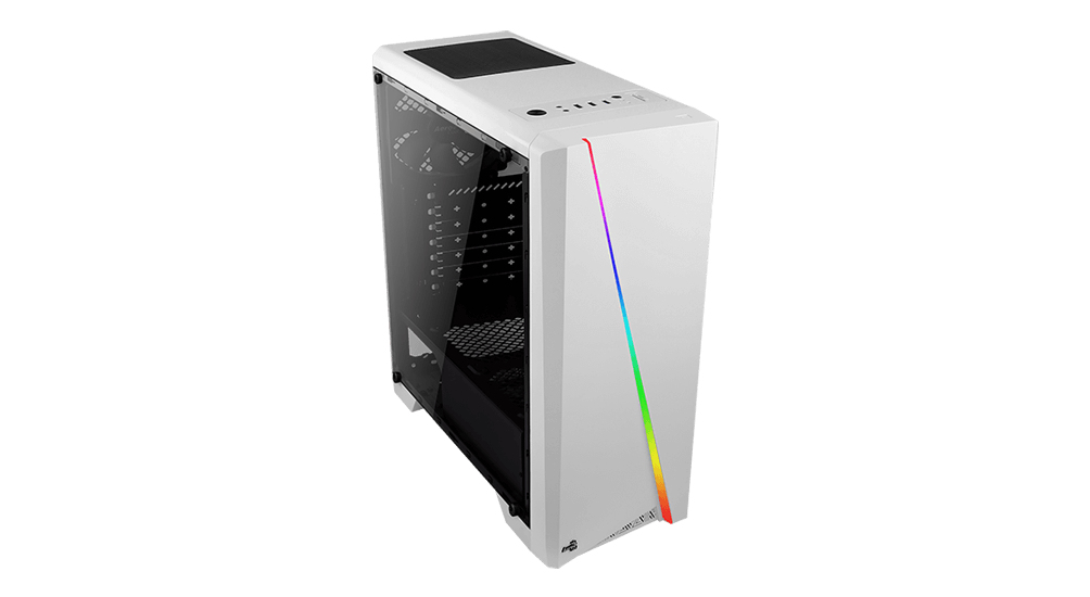 AEROCOOL ADVANCED TECHNOLOGIES Aerocool Cylon, Midi Tower, PC, Weiß, ATX, micro ATX, Mini-ATX, Blau, Grün, Rot, Vorderseite, Oben