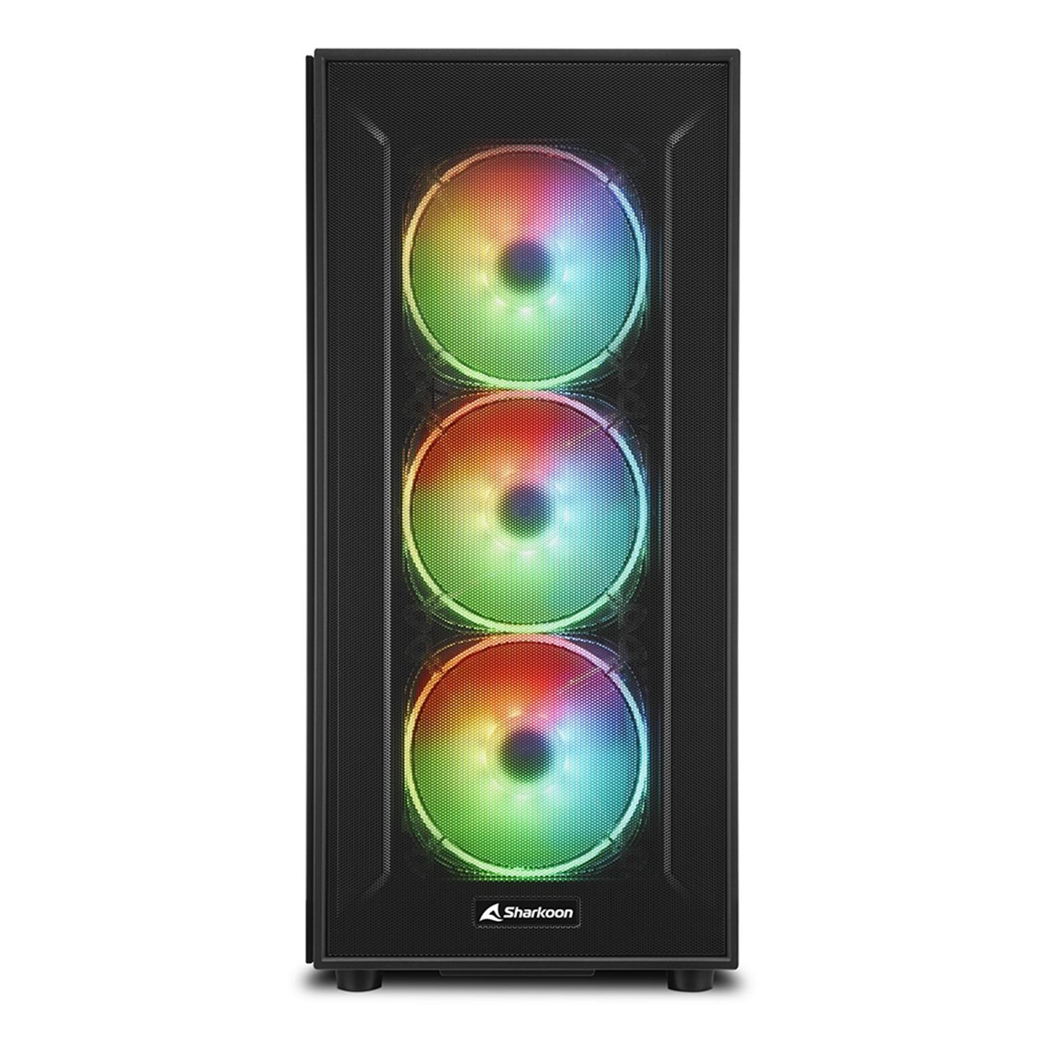 Zweites Bild vonSharkoon TG6M RGB, Tower, PC, Schwarz, ATX, micro ATX, Mini-ITX, Gaming, Multi