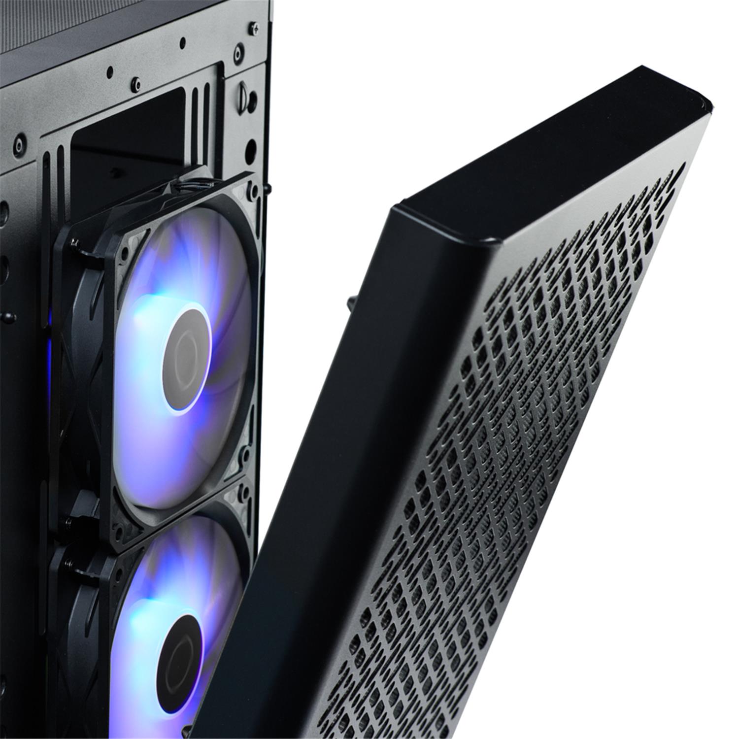 Zweites Bild vonCooler Master Elite 502, Midi Tower, PC, Schwarz, ATX, EATX, ITX, micro ATX, Stahl, Gaming