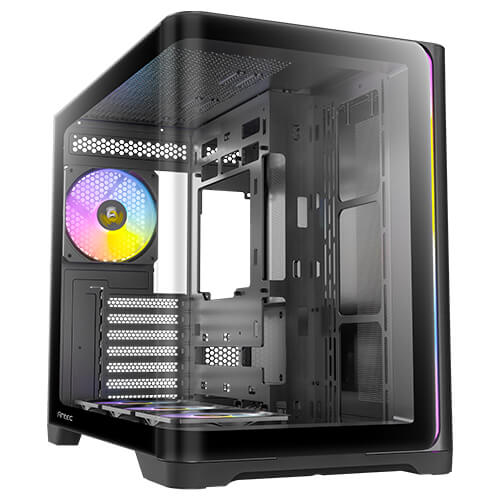 Zweites Bild vonAntec 0-761345-10225-4, Midi Tower, PC, Schwarz, ATX, ITX, micro ATX, Kunststoff, Stahl, 1x 120 mm