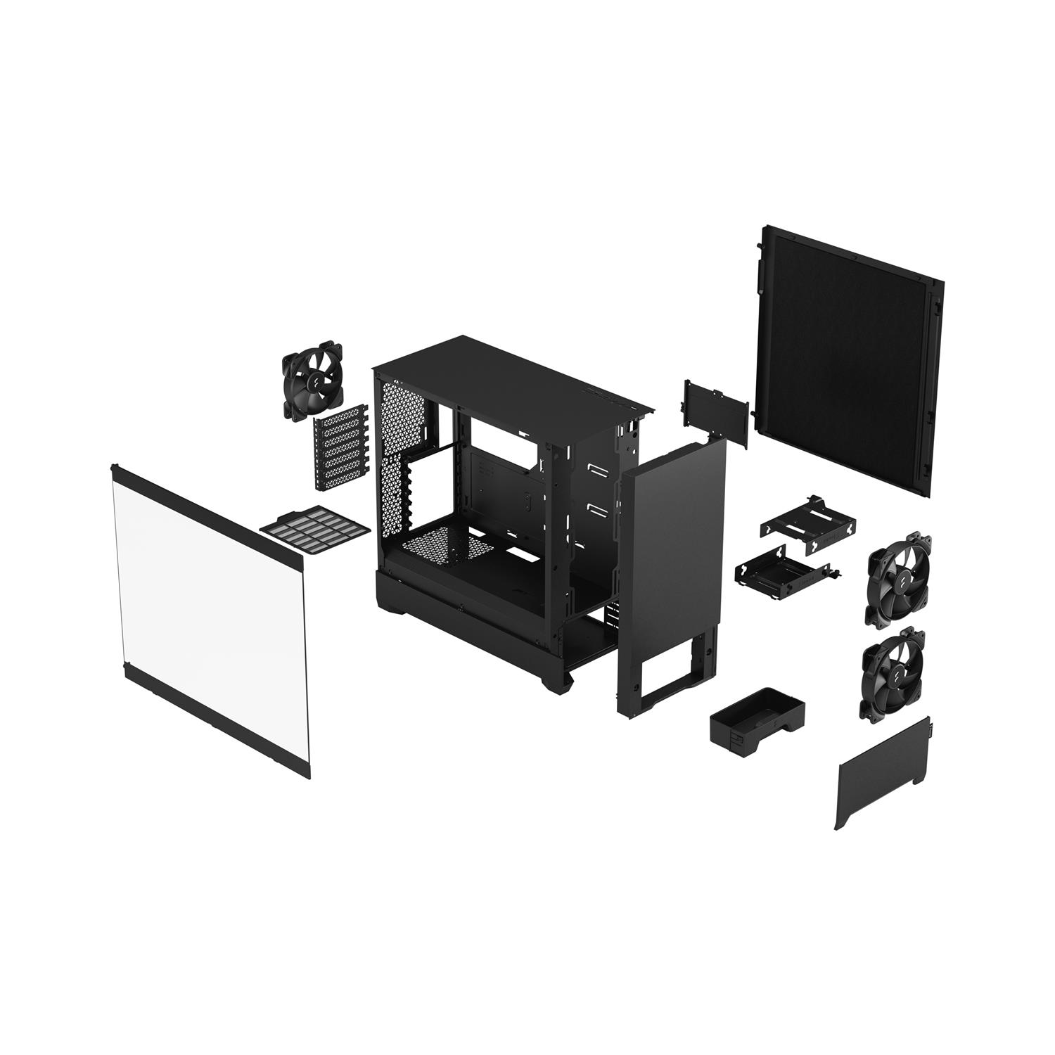 Zweites Bild vonFractal Design Pop Silent, Tower, PC, Schwarz, ATX, micro ATX, Mini-ITX, Stahl, Gehärtetes Glas, 17 cm