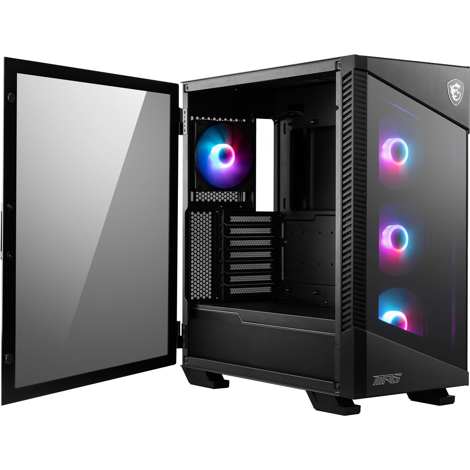 Zweites Bild vonMSI MPG Velox 100R, Midi Tower, PC, Schwarz, ATX, Gaming, 3x 120 mm