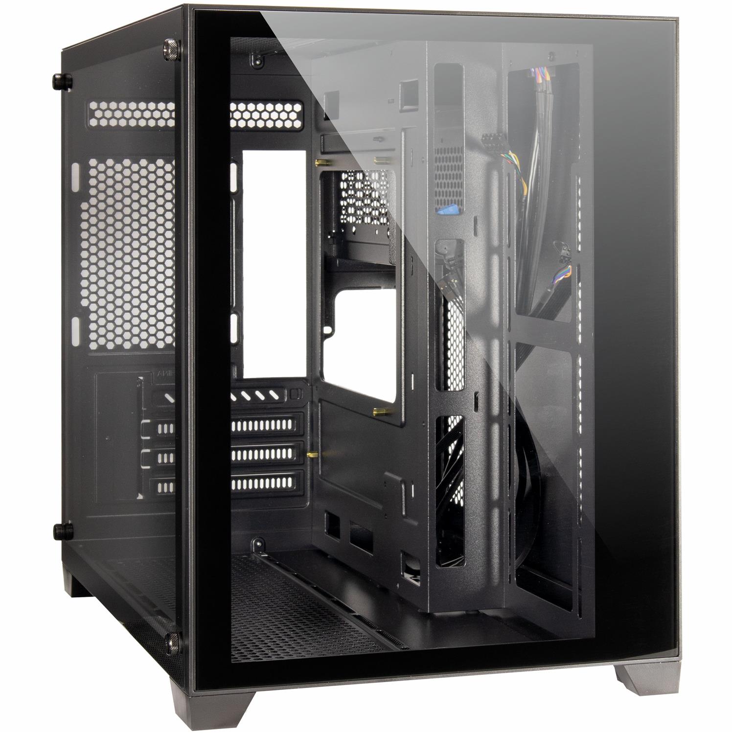 Inter-Tech C-501 Aspect, Midi Tower, PC, Schwarz, micro ATX, Mini-ITX, 15,5 cm, 37,5 cm