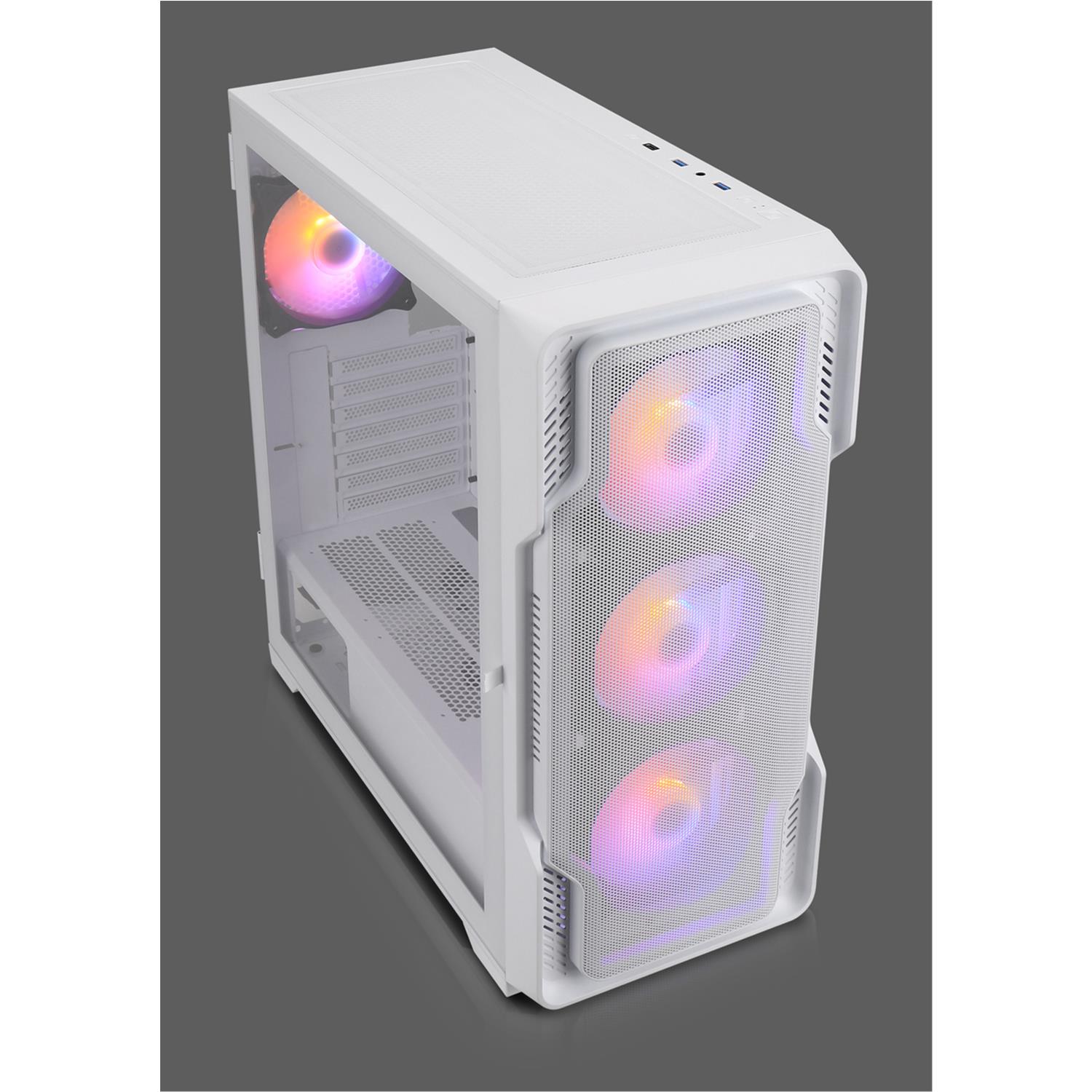 Nanoxia DS-9ARGB-W, Midi Tower, PC, Weiß, ATX, EATX, micro ATX, Mini-ITX, Kunststoff, Stahl, Gehärtetes Glas, Gaming