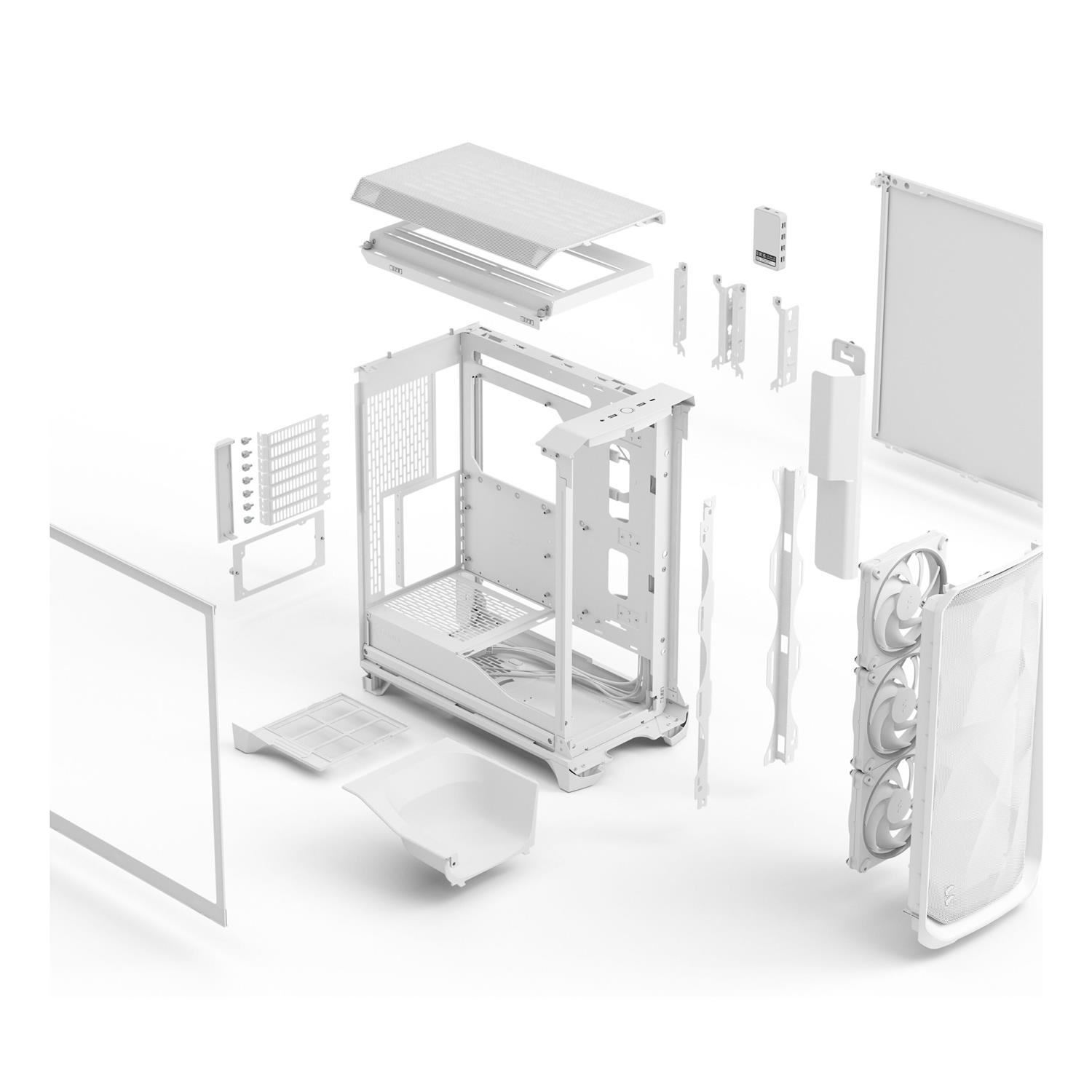Zweites Bild vonFractal Design Meshify 3, PC, Weiß, ATX, EATX, micro ATX, Mini-ITX, Stahl, Gehärtetes Glas, Gaming, Multi