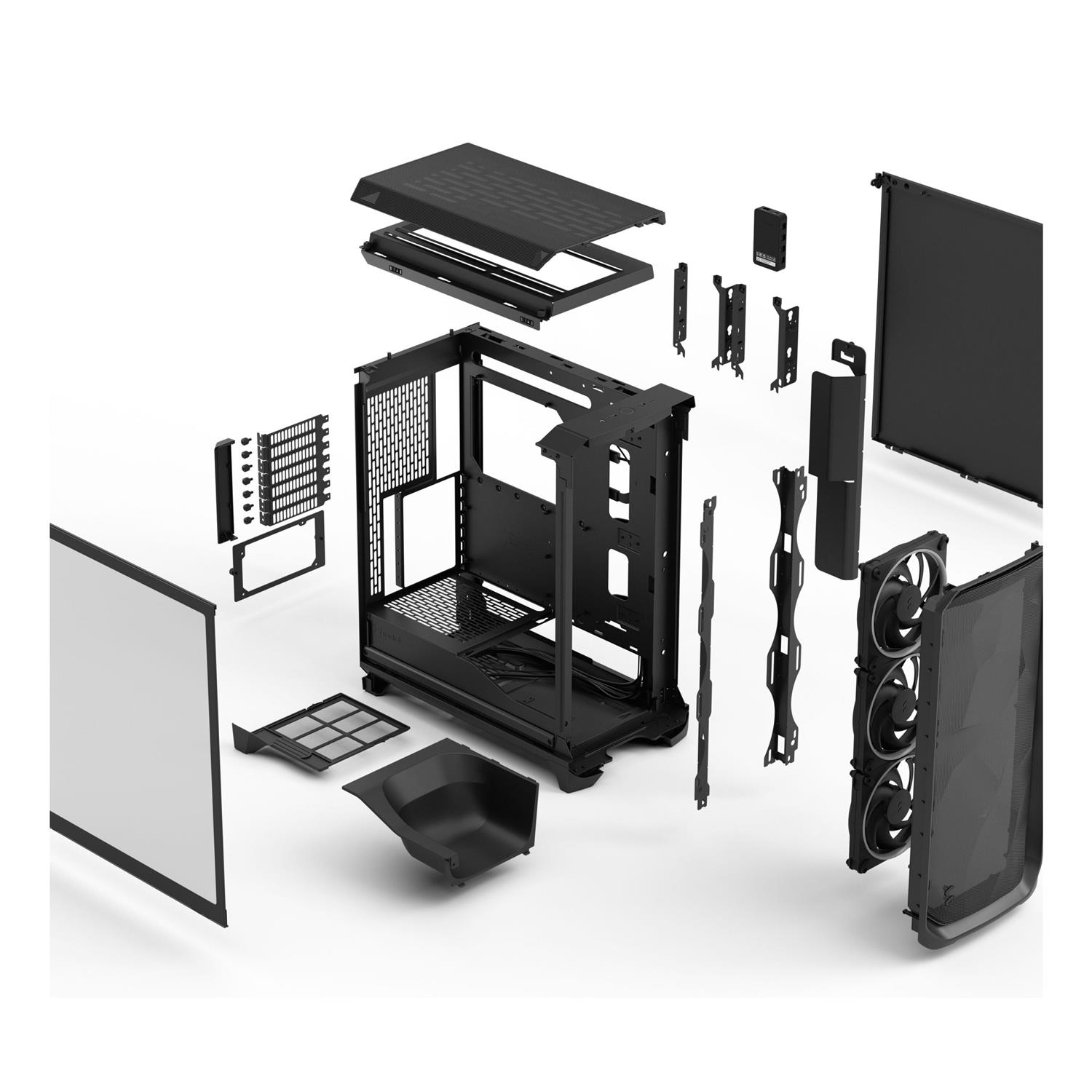 Zweites Bild vonFractal Design Meshify 3, PC, Schwarz, ATX, EATX, micro ATX, Mini-ITX, Stahl, Gehärtetes Glas, Gaming, Multi