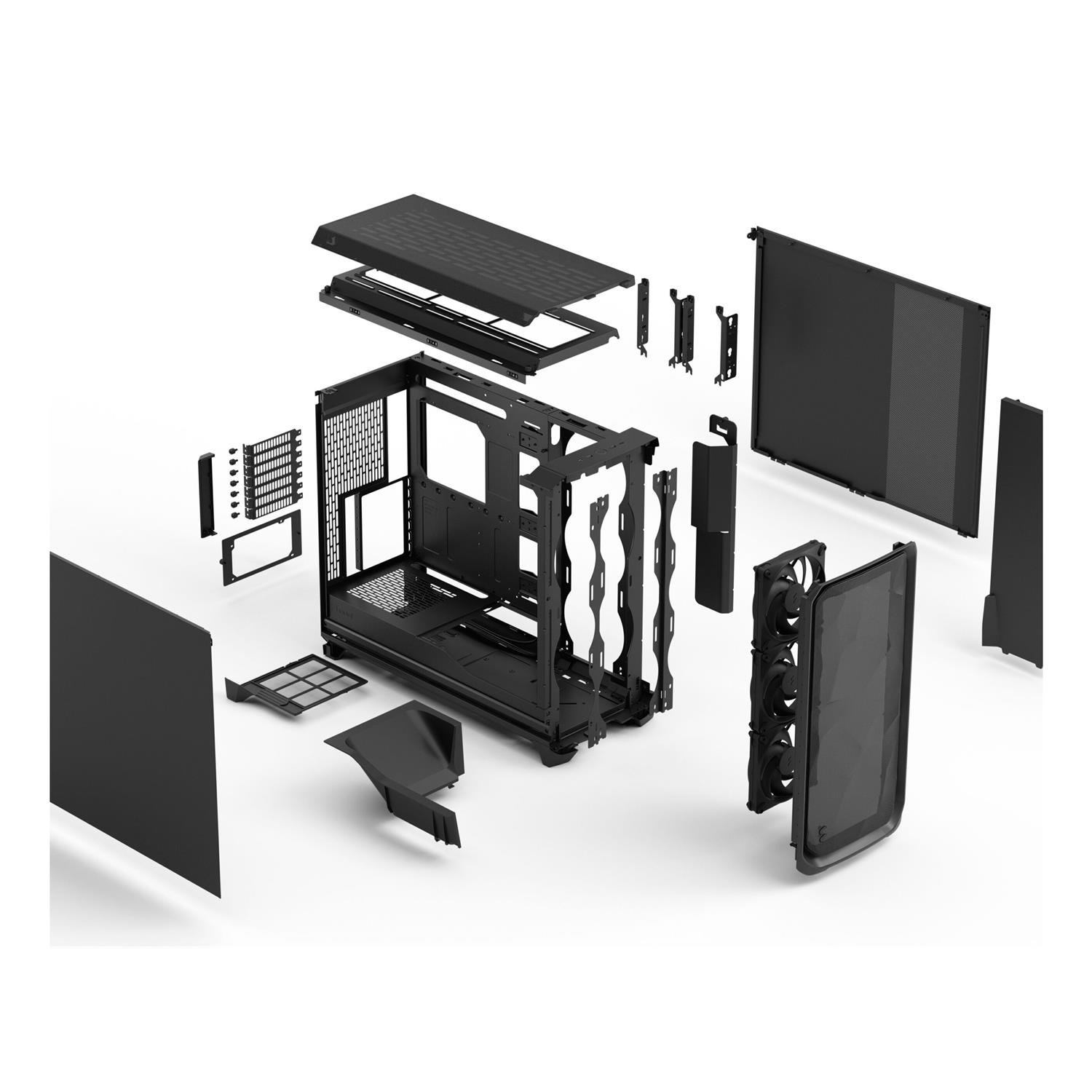 Zweites Bild vonFractal Design Meshify 3 XL, PC, Schwarz, ATX, EATX, ITX, micro ATX, SSI CEB, SSI EEB, Stahl, Gaming, 18,2 cm