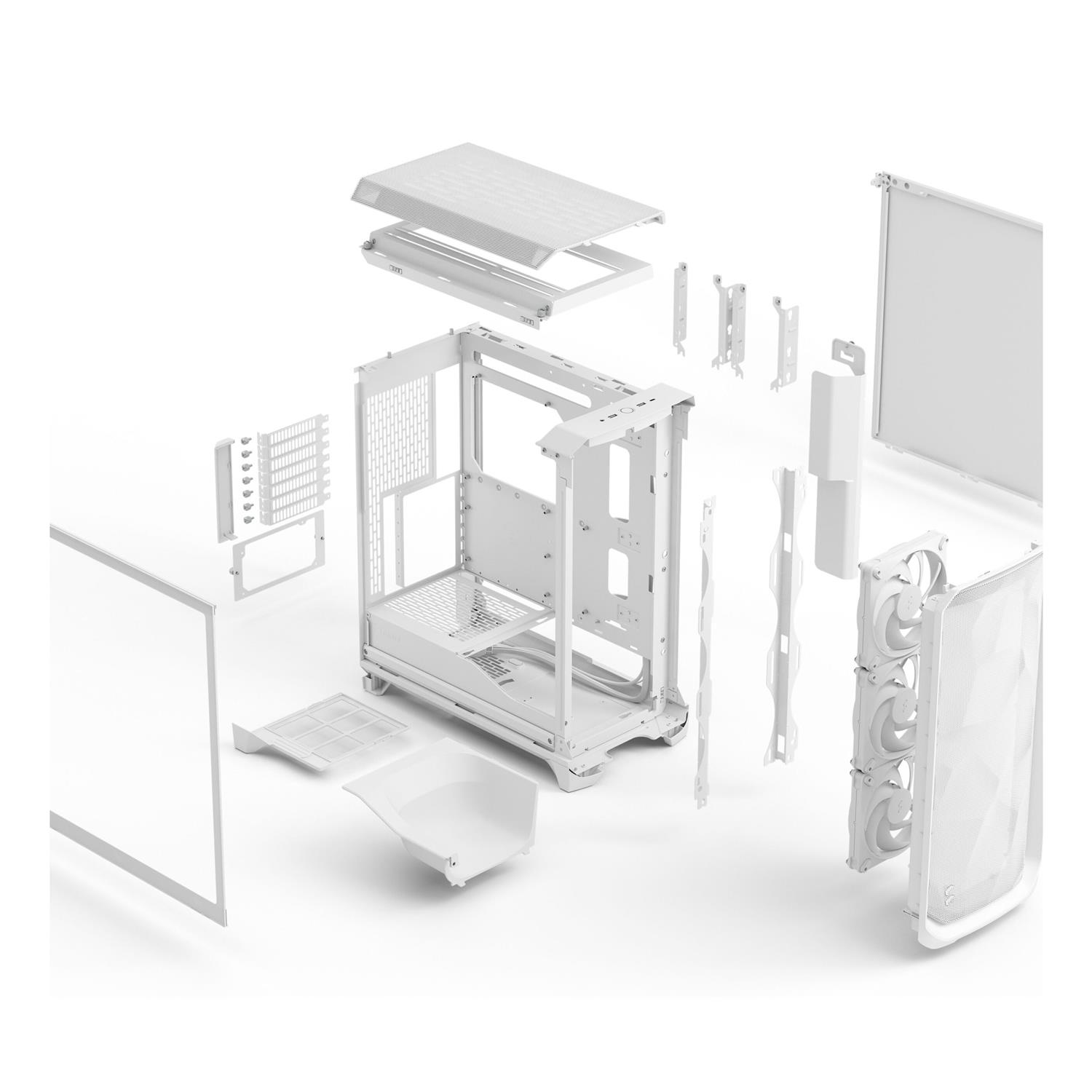 Zweites Bild vonFractal Design Meshify 3, PC, Weiß, ATX, EATX, micro ATX, Mini-ITX, Stahl, Gehärtetes Glas, Gaming, 17,3 cm